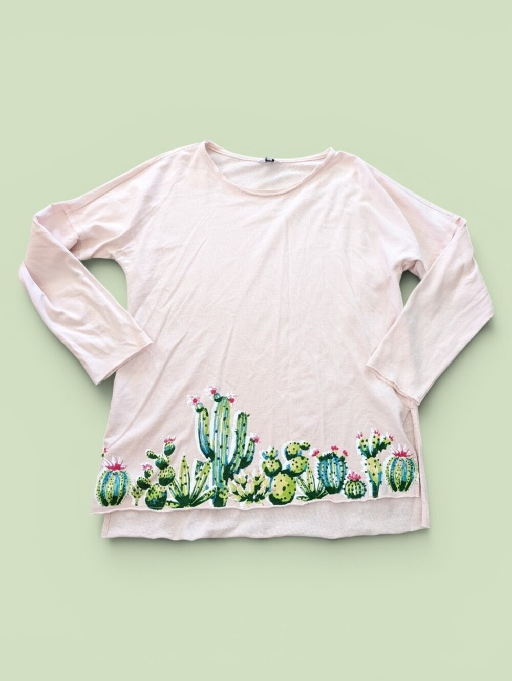 Crown‎ & Ivy Oversized Light Pink Cactus Tunic